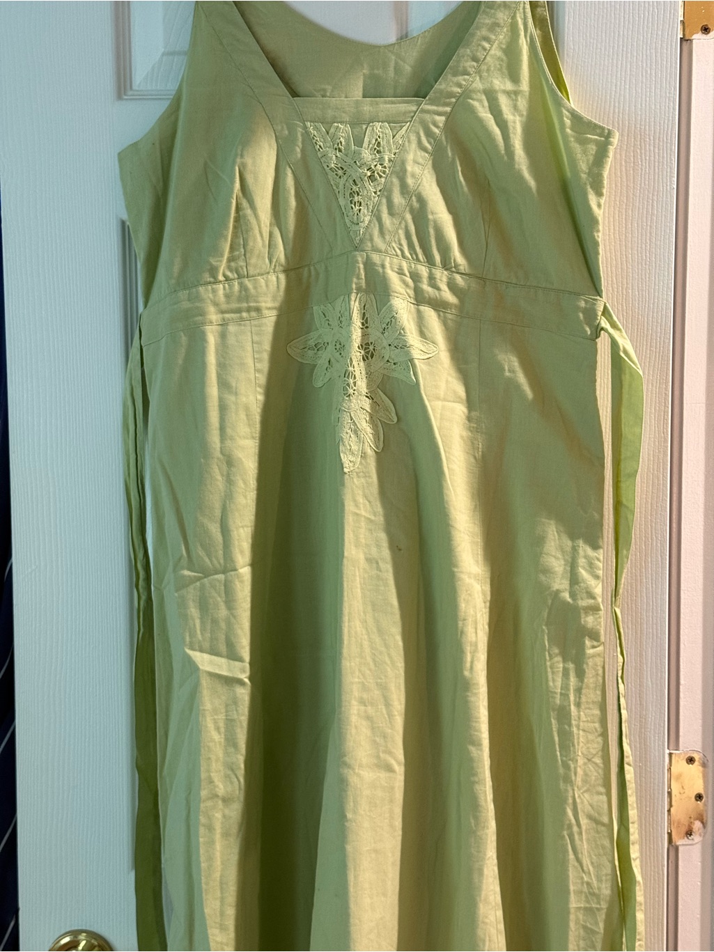Light Green Embroidered Midi Dress